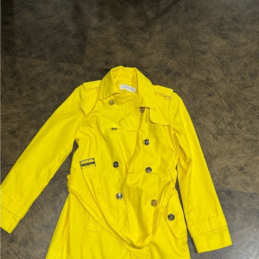 Women’s Calvin Klein yellow coat. Size xs - Picture 2 of 5